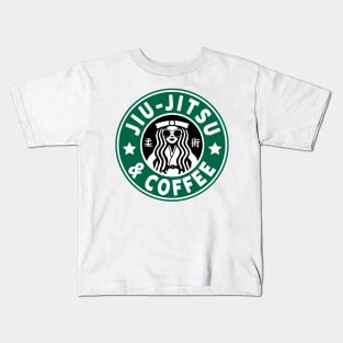 JIU JITSU AND COFFEE - FUNNY BRAZILIAN JIU JITSU Kids T-Shirt